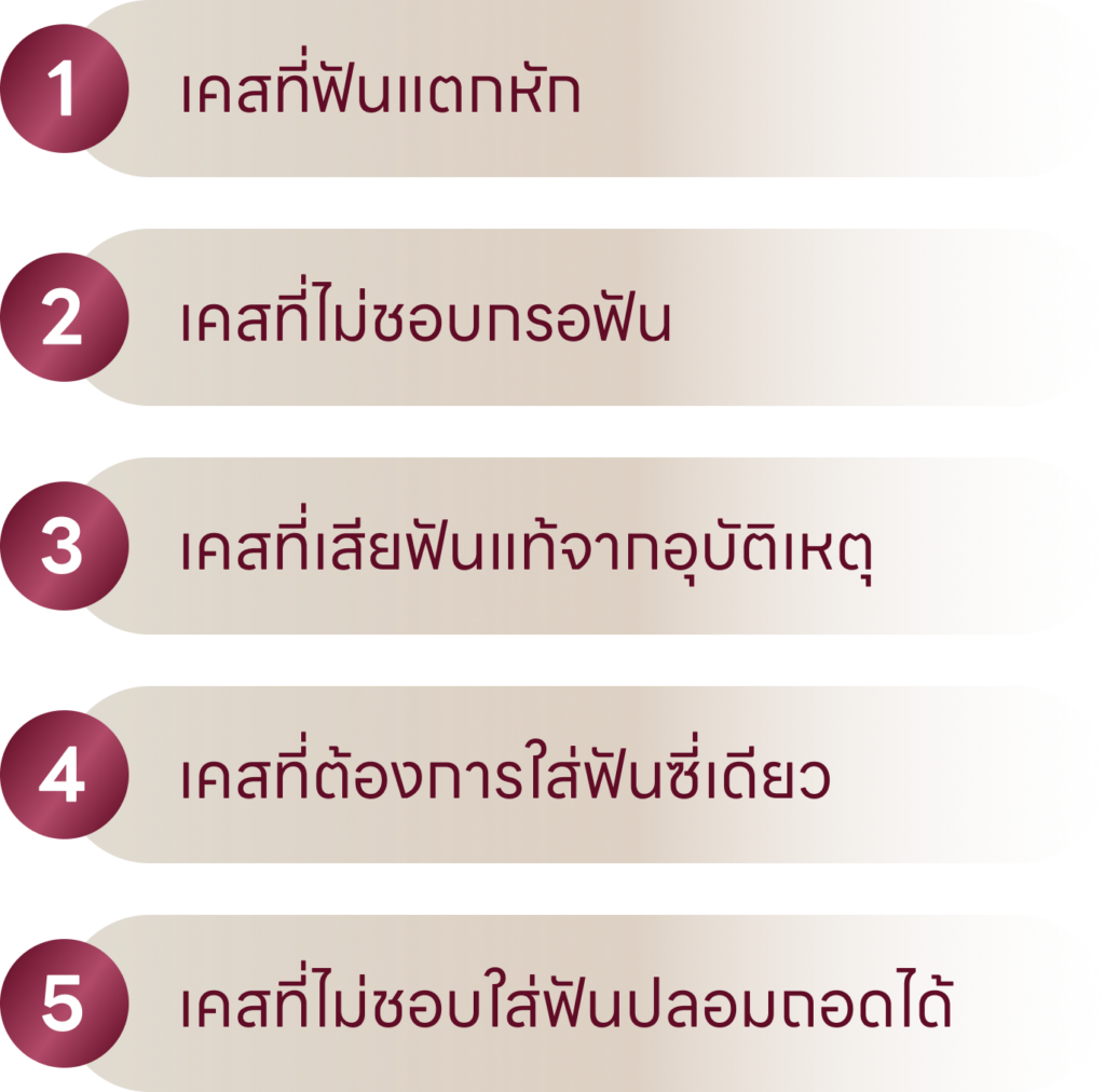 เคสที่เหมาะกับ รากฟันเทียม